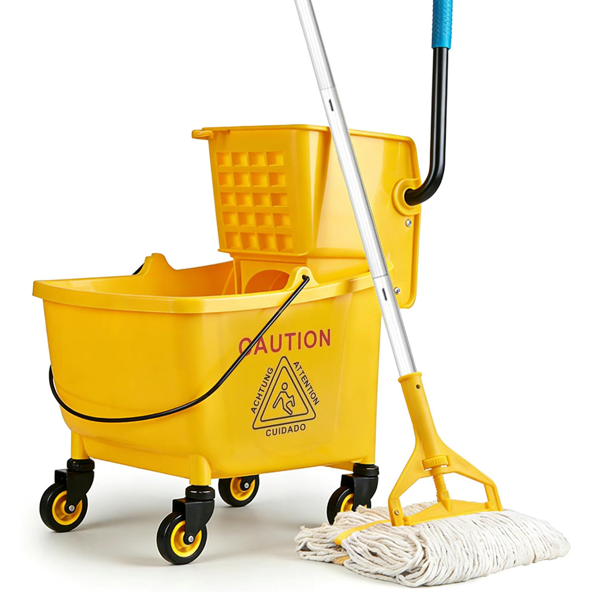 33 Qt Mop Bucket with Side-Press Wringer and Cotton Mop A74612