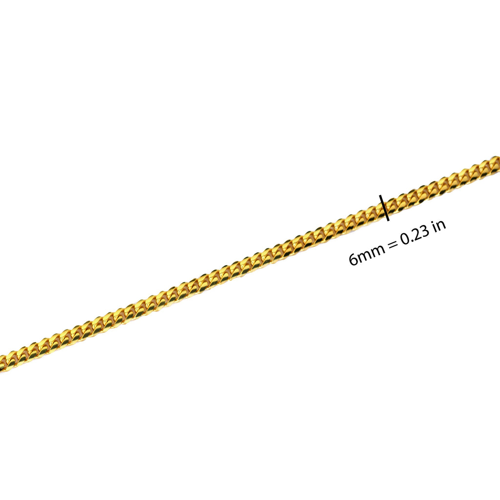 14K Yellow Gold 6mm Miami Cuban Necklace Y886588