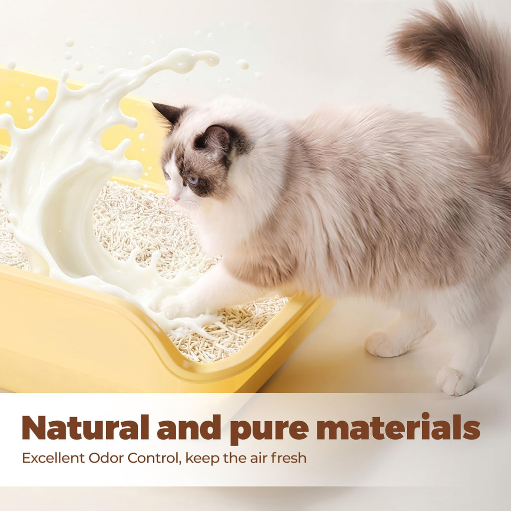 Tofu Cat Litter, Non-Stick, Odor Control, Flushable, Clumping, 99.9% Dust-Free, 5.5lb × 3 Bags O757
