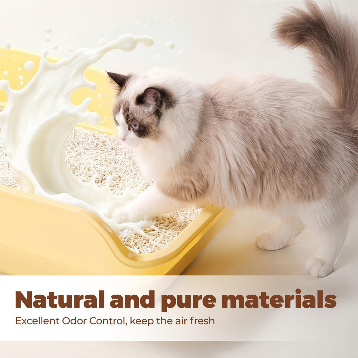 Tofu Cat Litter, Non-Stick, Odor Control, Flushable, Clumping, 99.9% Dust-Free, 5.5lb × 3 Bags O757