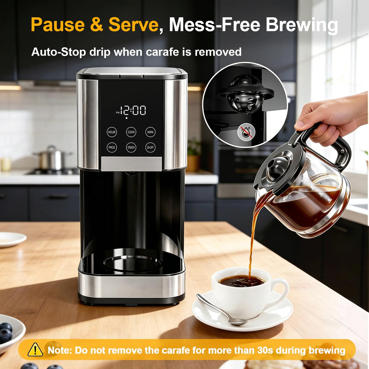 10 Cup Programmable Drip Coffee Maker with Glass Carafe A293