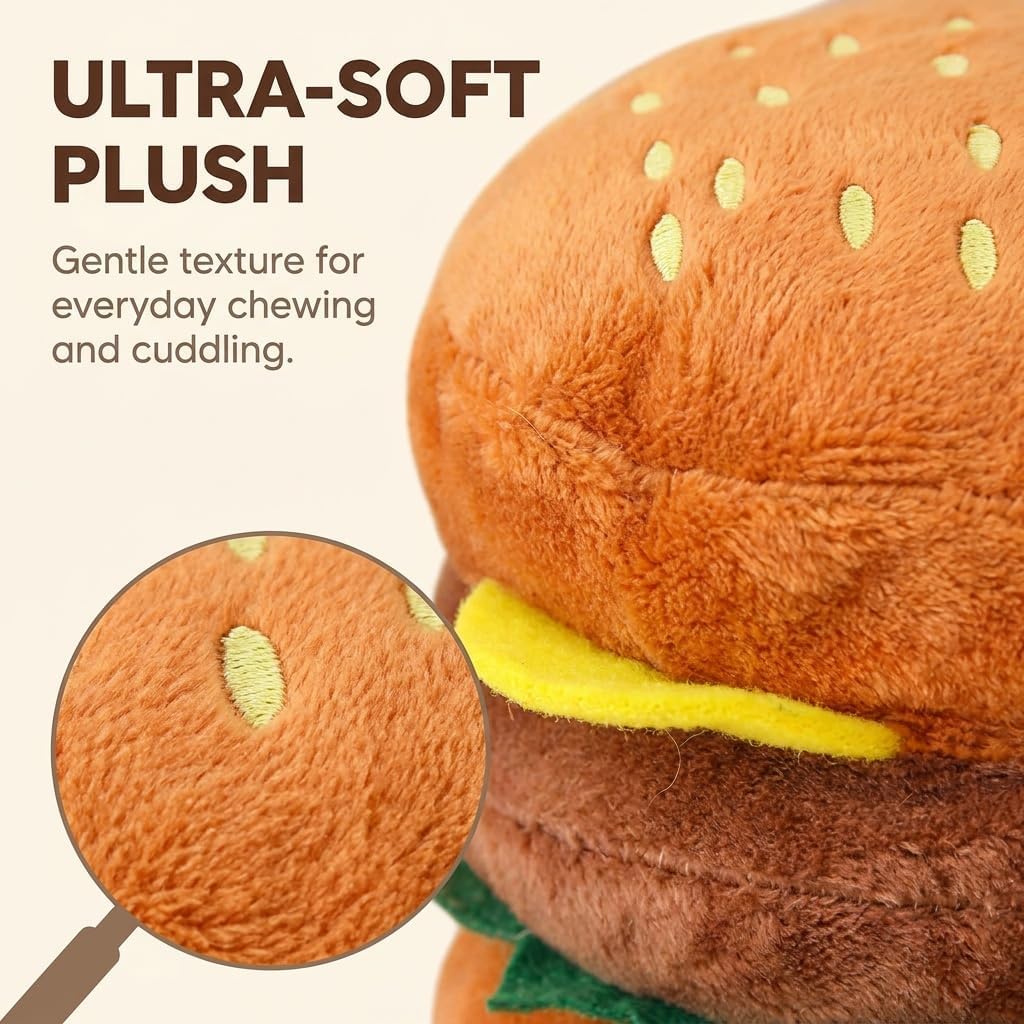Hamburger Shape Dog Plush Squeaky Toy E1966