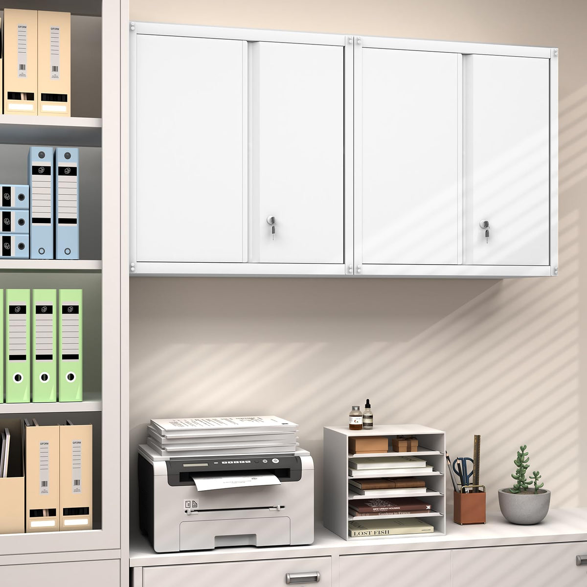 Metal Wall Mounted Storage Cabinet with Lock U187509