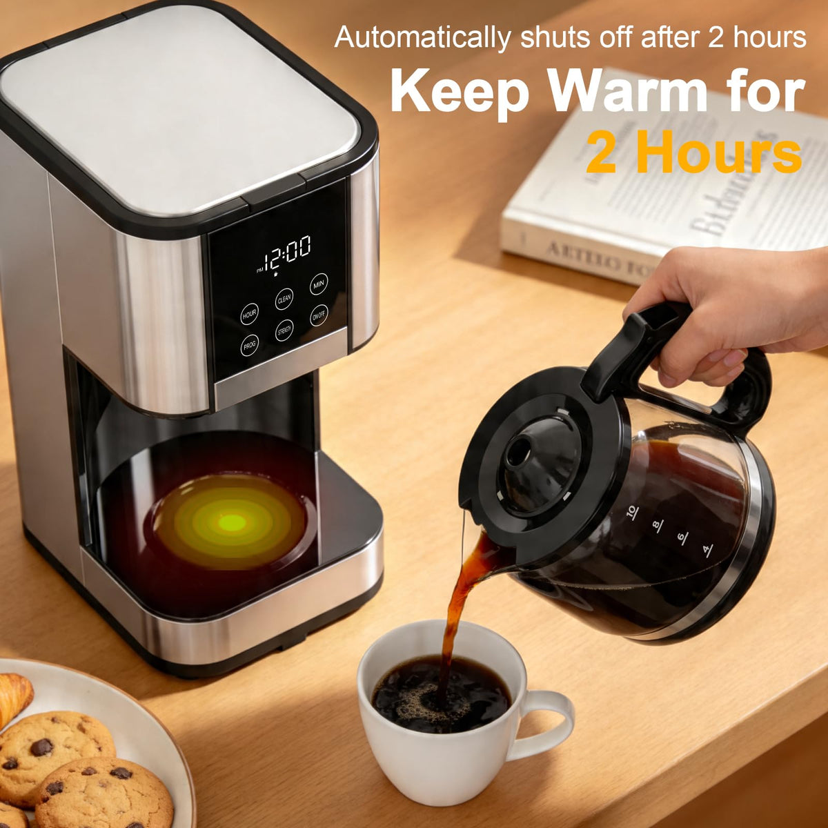 10 Cup Programmable Drip Coffee Maker with Glass Carafe A293