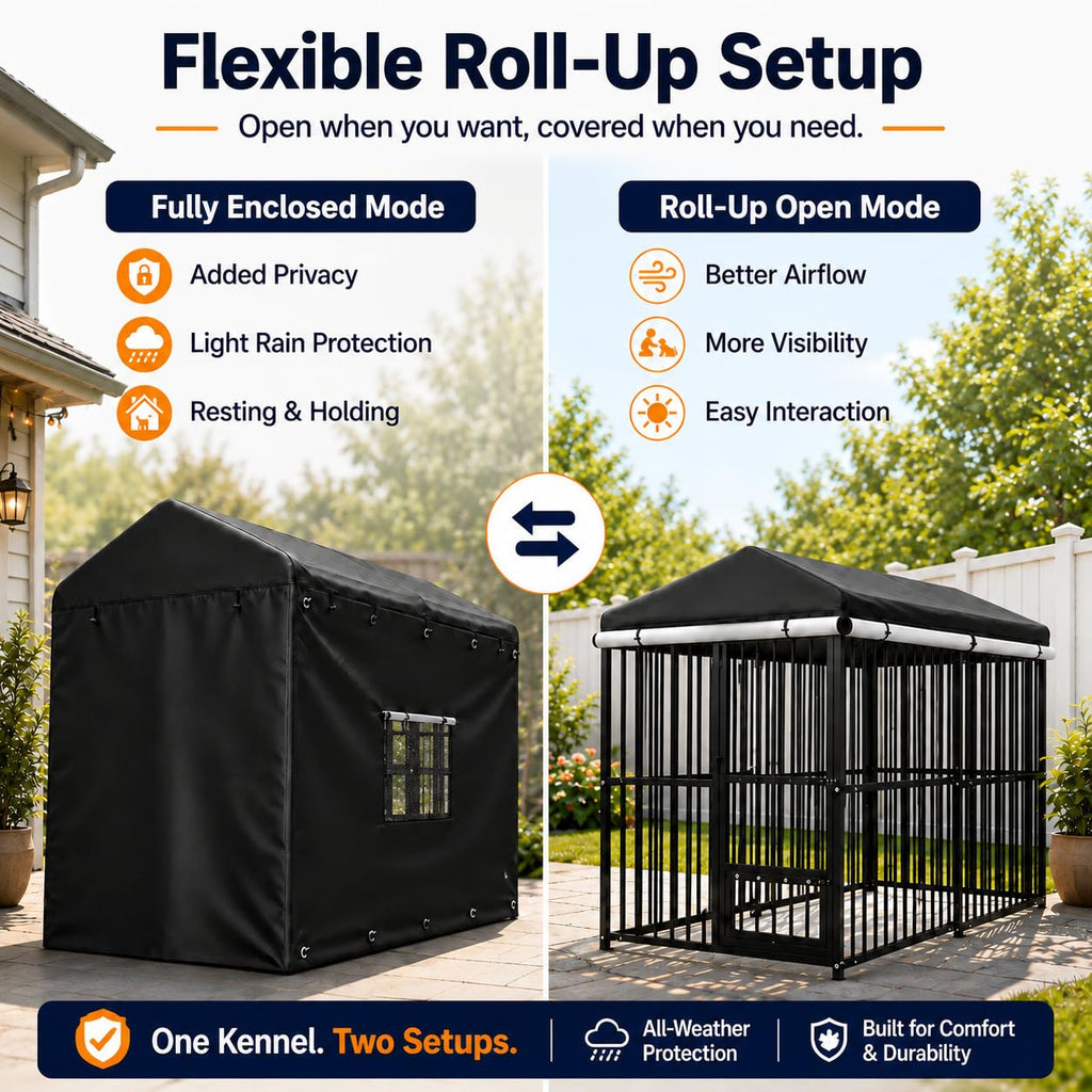 Heavy Duty Outdoor Dog Kennel with Cover F591
