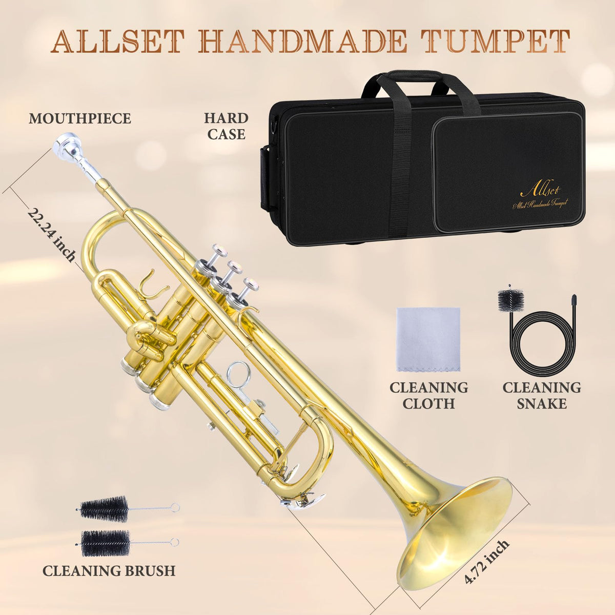 Standard Trumpet with Hard Case, 7C Mouthpiece & Cleaning Kit G4330