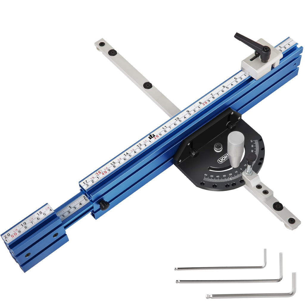 Table Saw Miter Gauge Fence with 11 Preset Angle Stops S727