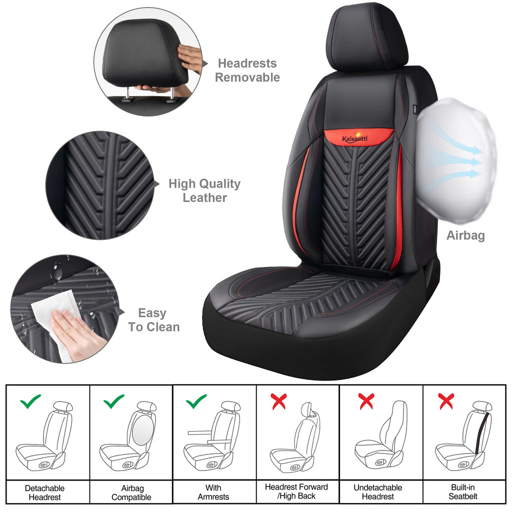 PU Leather Waterproof Car Seat Covers Full Set Z1004
