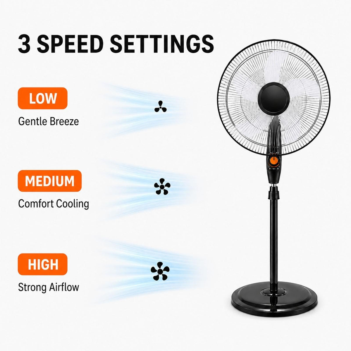 Rechargeable Pedestal Fan with Solar Panel Y983810