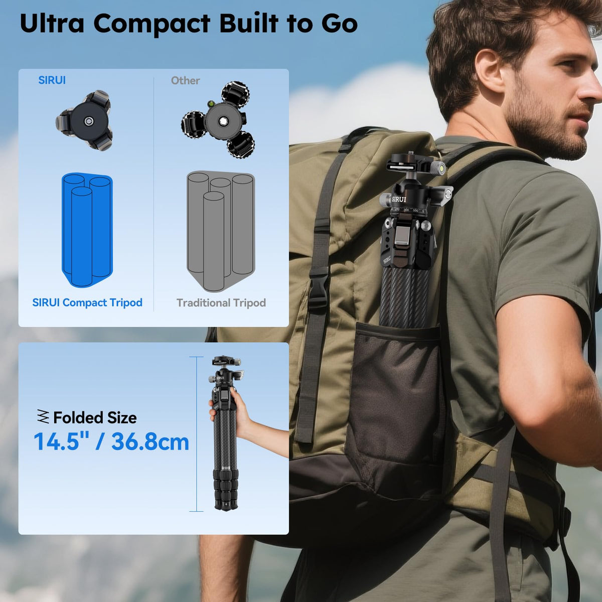 Carbon Fiber Mini Desktop Tripod with 360° Ball Head N783