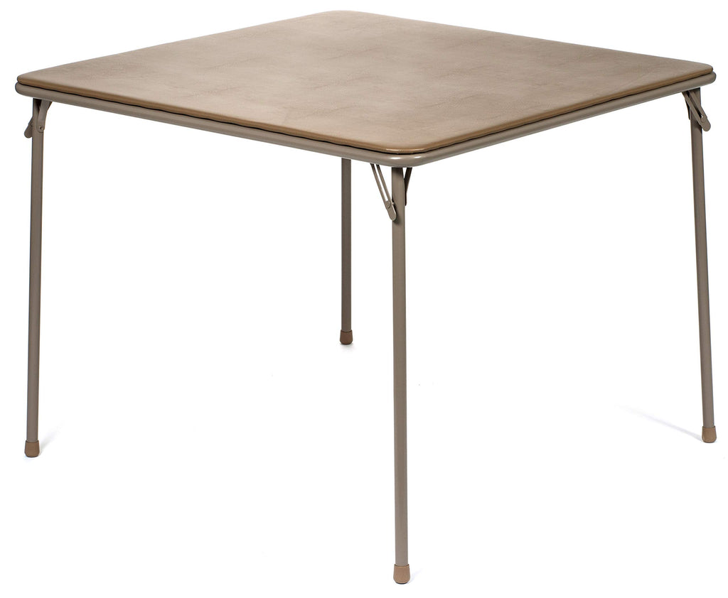 38" Square Folding Card Table, Beige Vinyl E8209