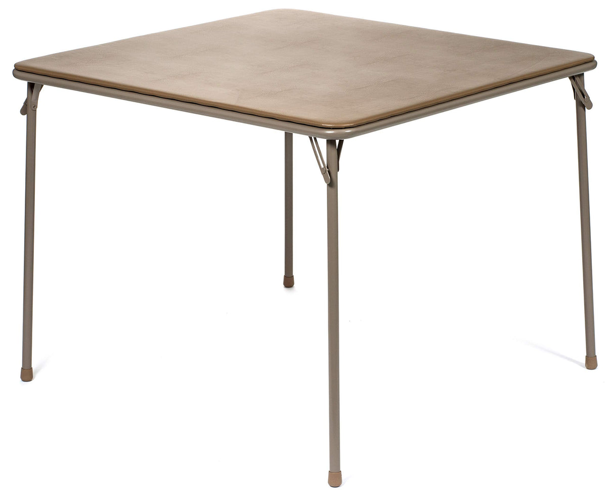 38" Square Folding Card Table, Beige Vinyl E8209