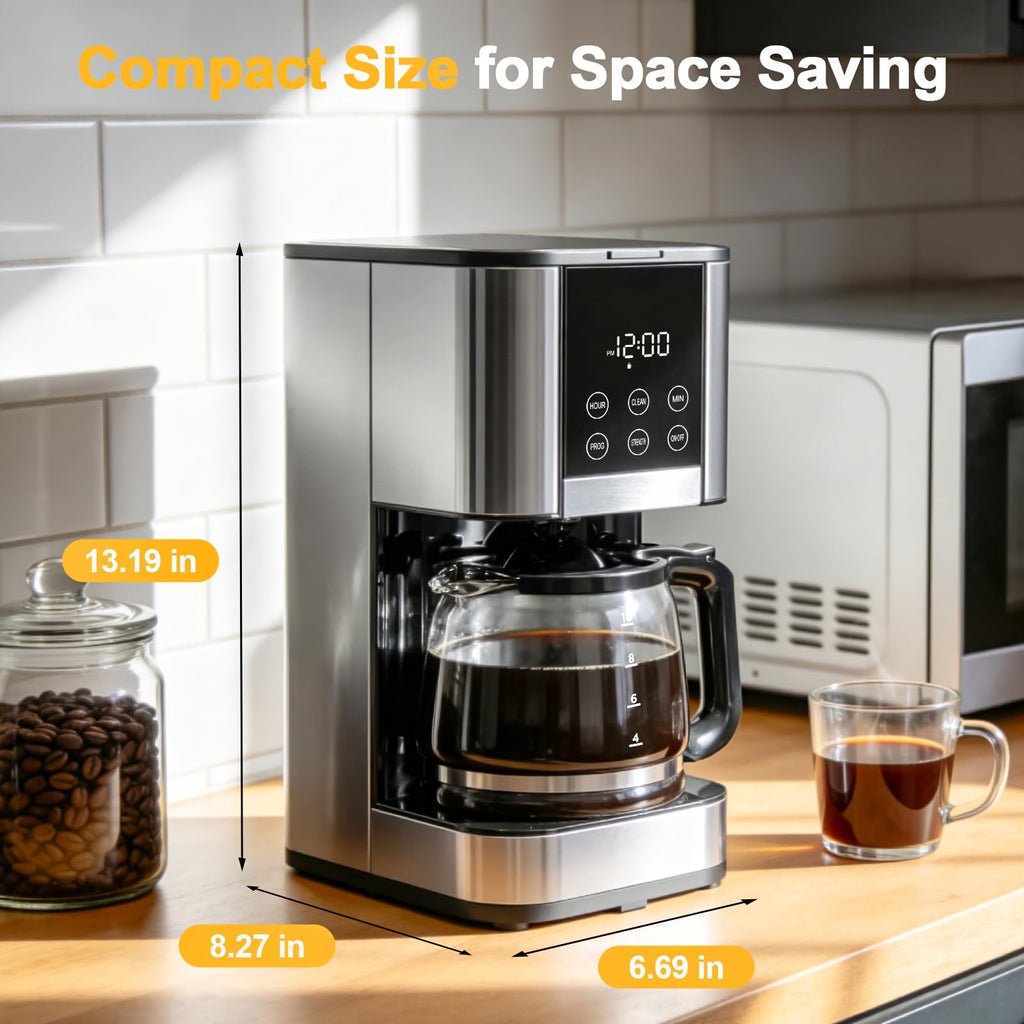 10 Cup Programmable Drip Coffee Maker with Glass Carafe A293
