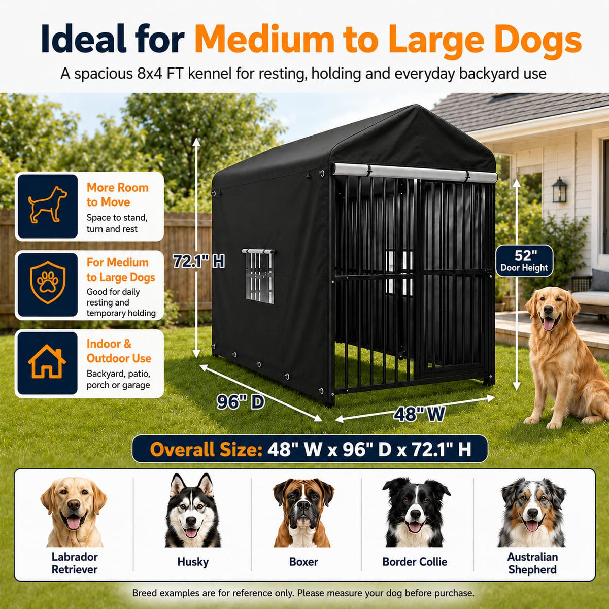 Heavy Duty Outdoor Dog Kennel with Cover F591