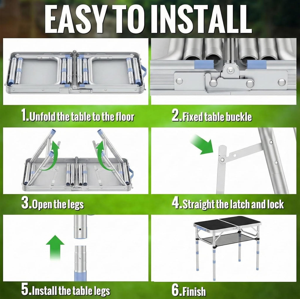 2FT Folding Table 3 Adjustable Height E477318