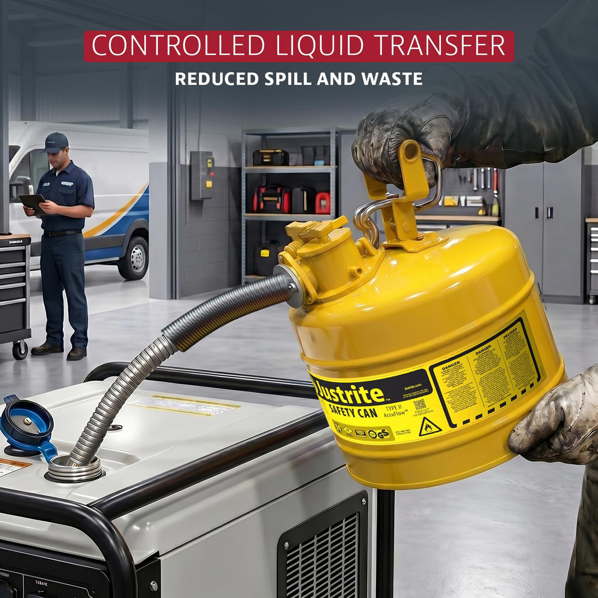 Yellow Galvanized Steel Diesel Fuel Can H386863