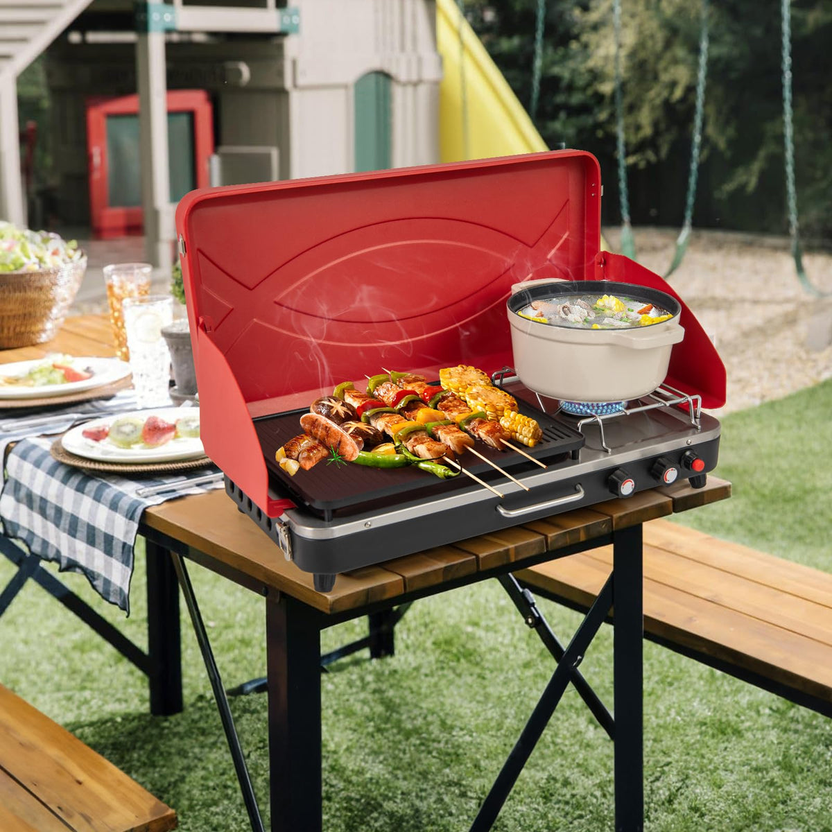 Portable Propane Gas Grill & Stove M495