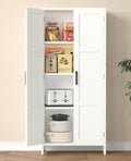 51.2"H Tall White 2 Doors Bathroom Cabinet M95138