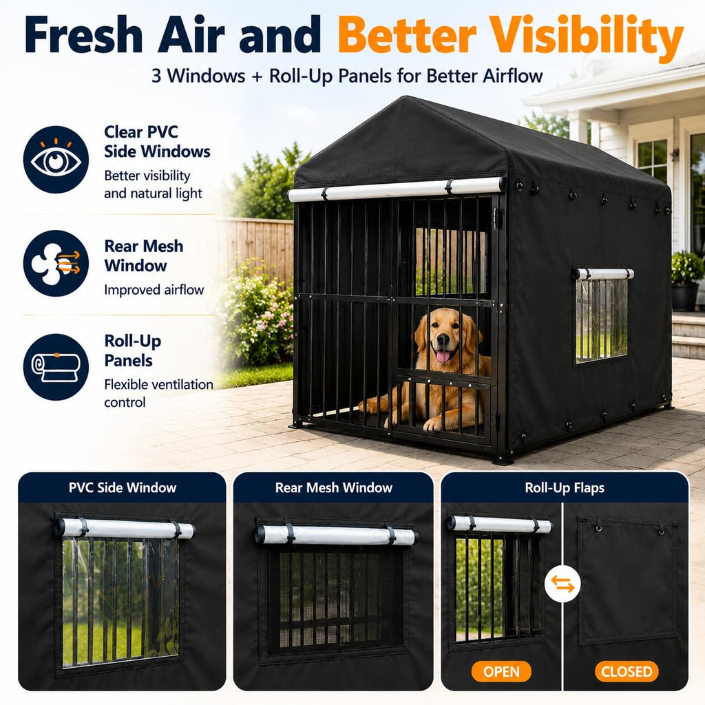 Heavy Duty Outdoor Dog Kennel with Cover F591