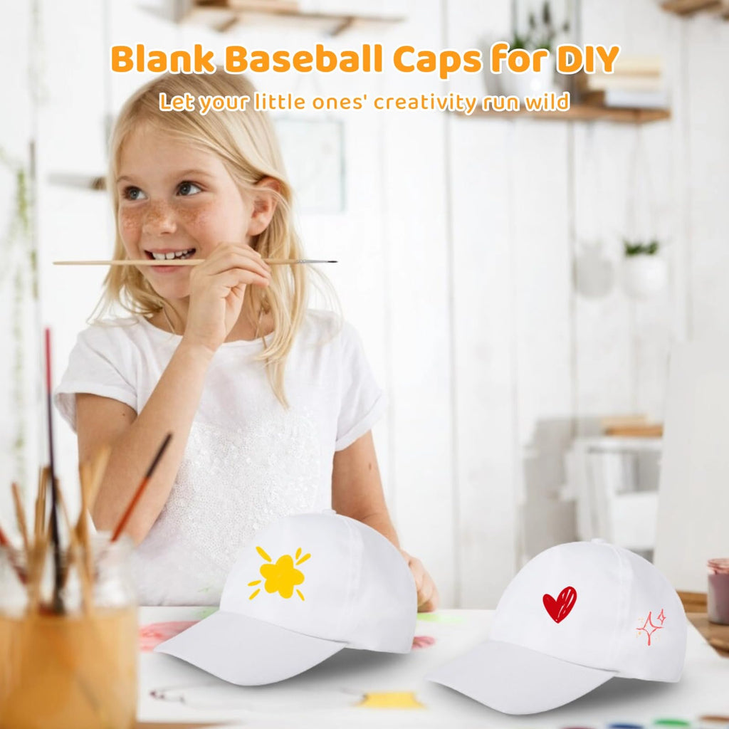 30 Pcs White Adjustable Polyester Baseball Caps G10228