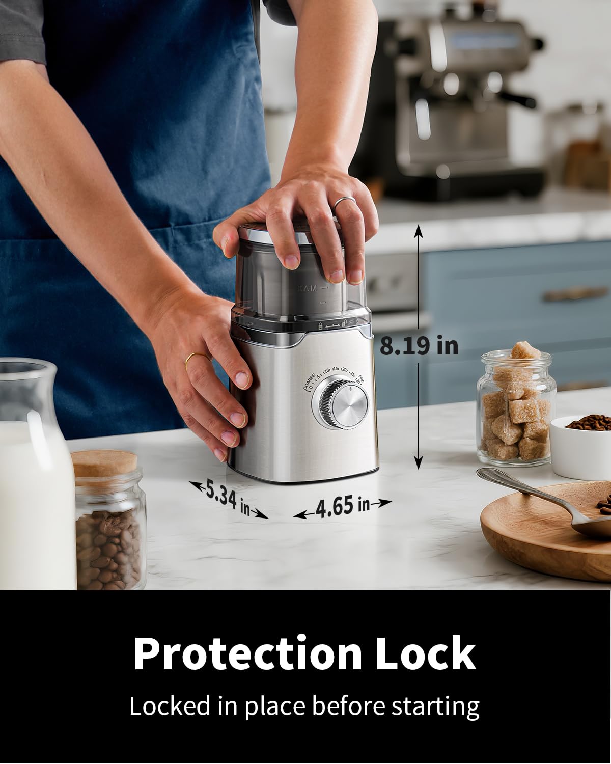 Electric Blade Coffee Grinder with Removable Stainless Steel Bowl J478