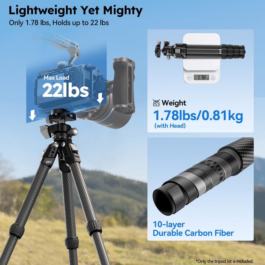 Carbon Fiber Mini Desktop Tripod with 360° Ball Head N783