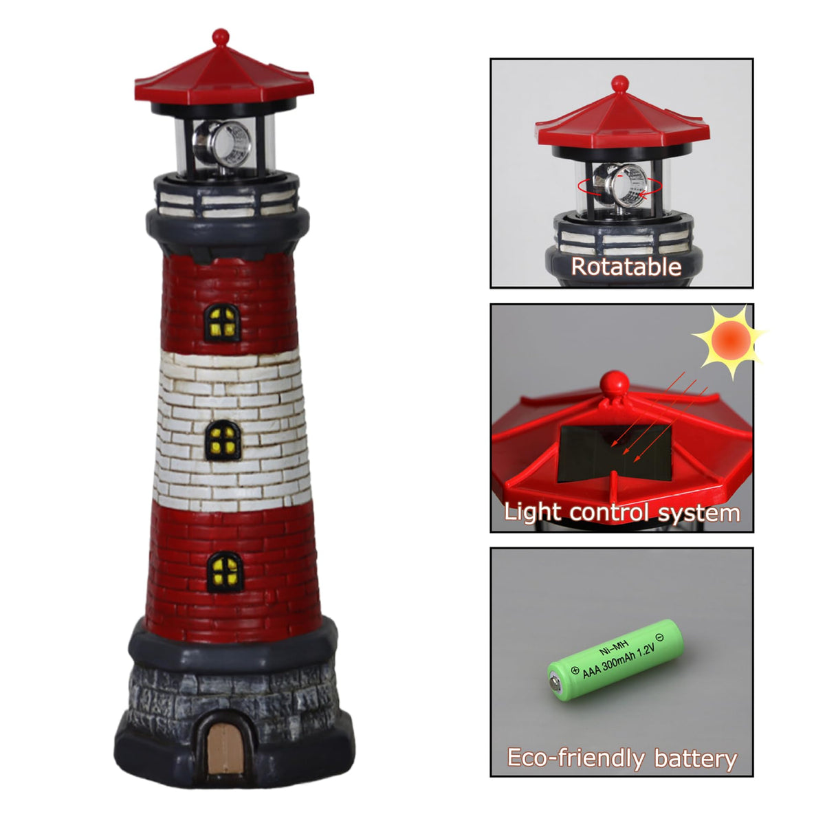 Waterproof Rotating LED Lighthouse Lamp T833