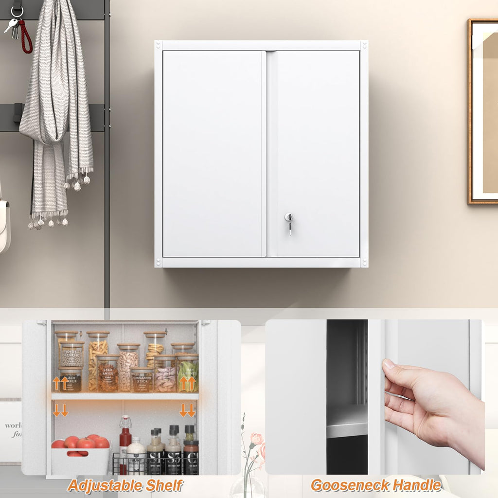 Metal Wall Mounted Storage Cabinet with Lock U187509