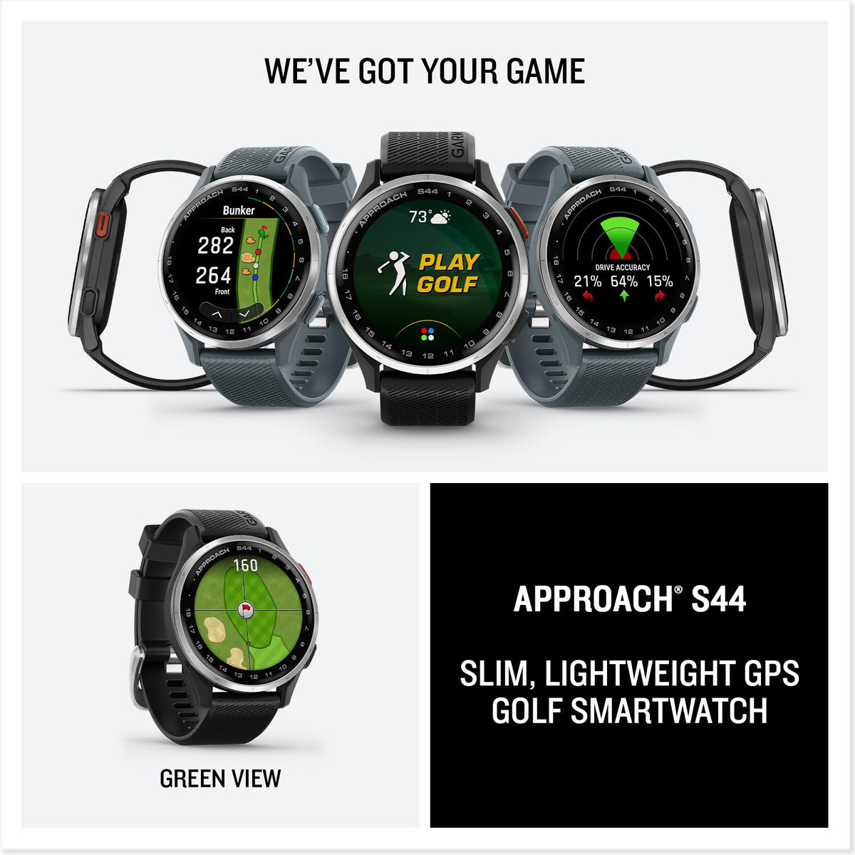Golf GPS Smartwatch 43mm Black P9809