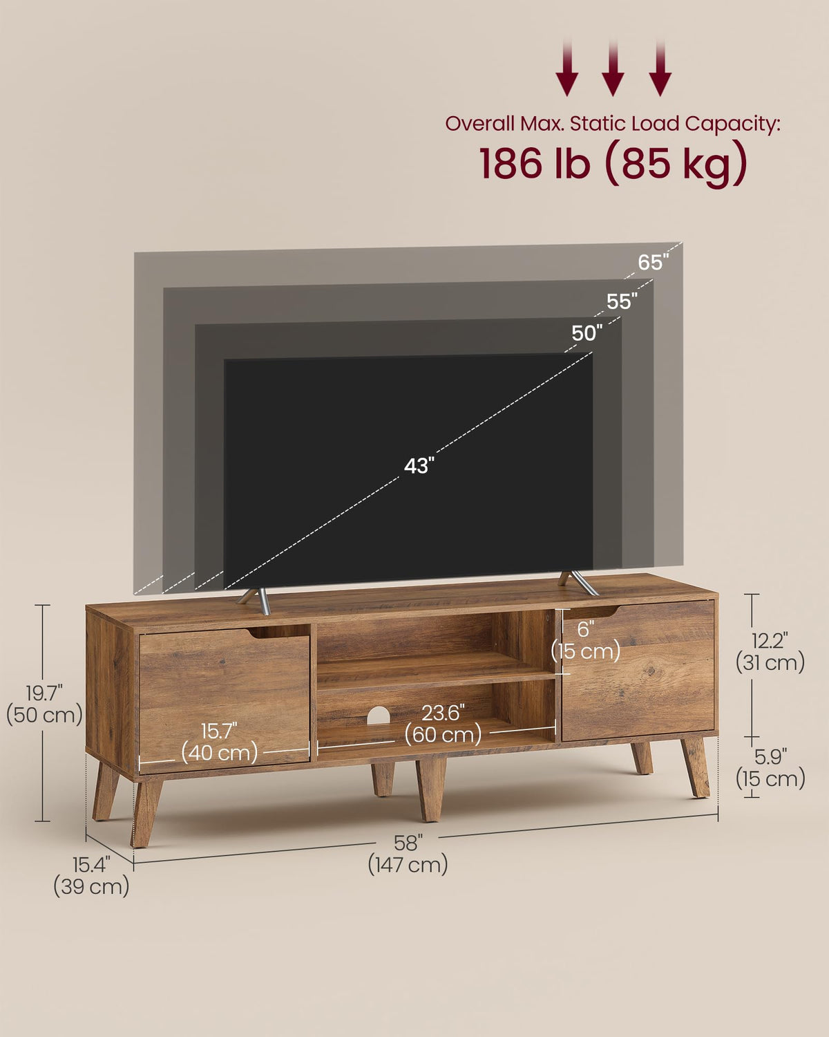 TV Stand with Adjustable Shelf O370871