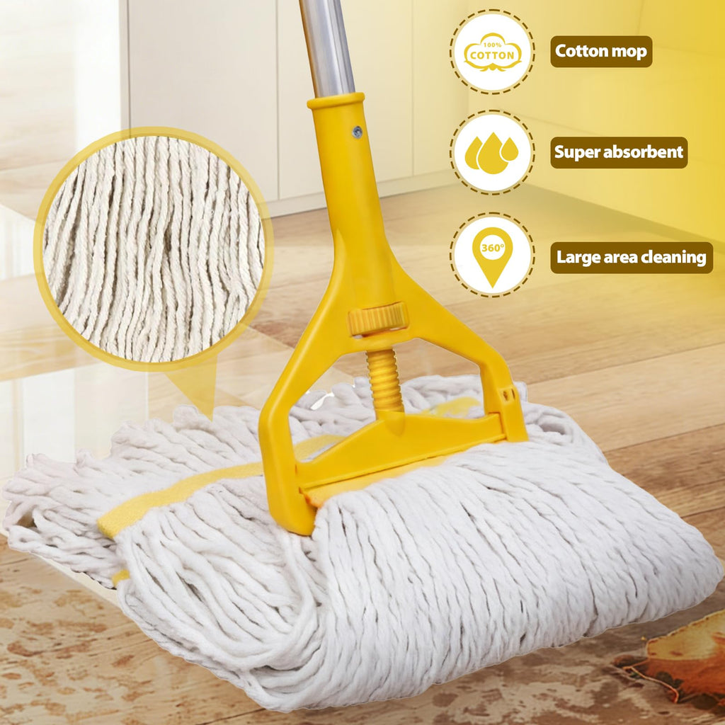 33 Qt Mop Bucket with Side-Press Wringer and Cotton Mop A74612
