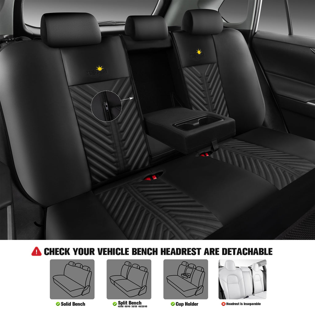 PU Leather Waterproof Car Seat Covers Full Set Z1004