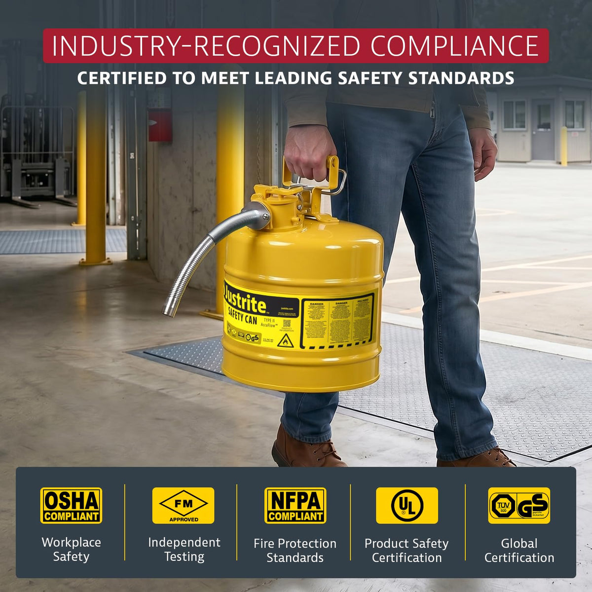 Yellow Galvanized Steel Diesel Fuel Can H386863