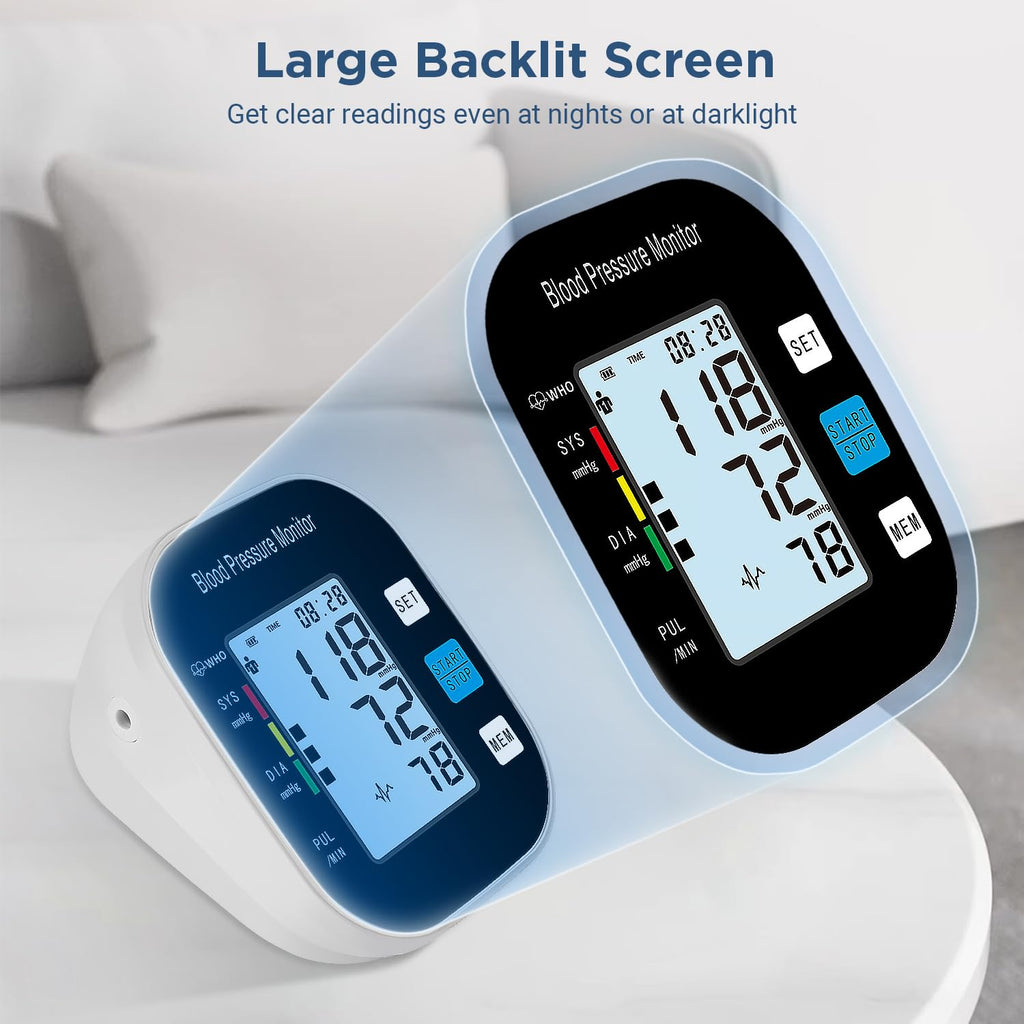 Blood Pressure Monitor with Large Backlit Display for 2 Users Arm Cuff & Storage Bag X590