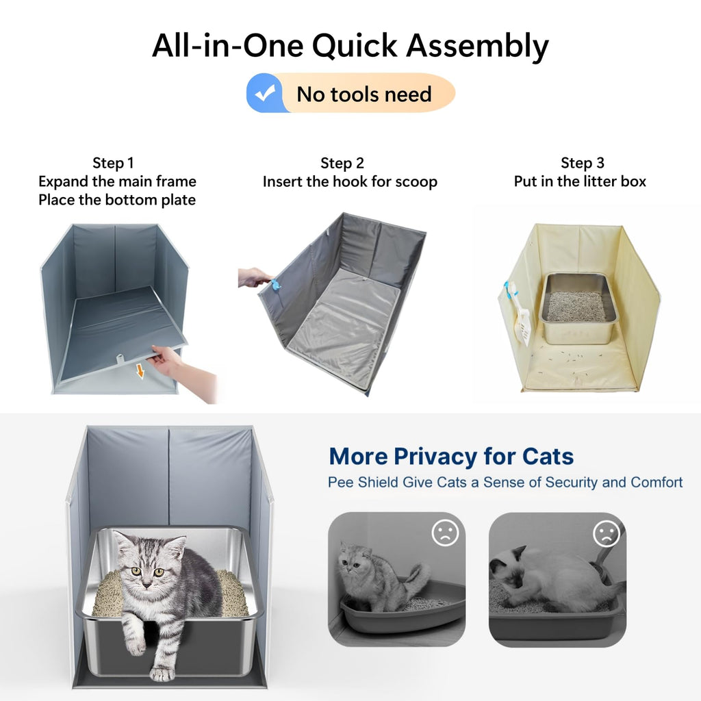 Extra Large Open Top High Sided Cat Litter Box Enclosure Q271604
