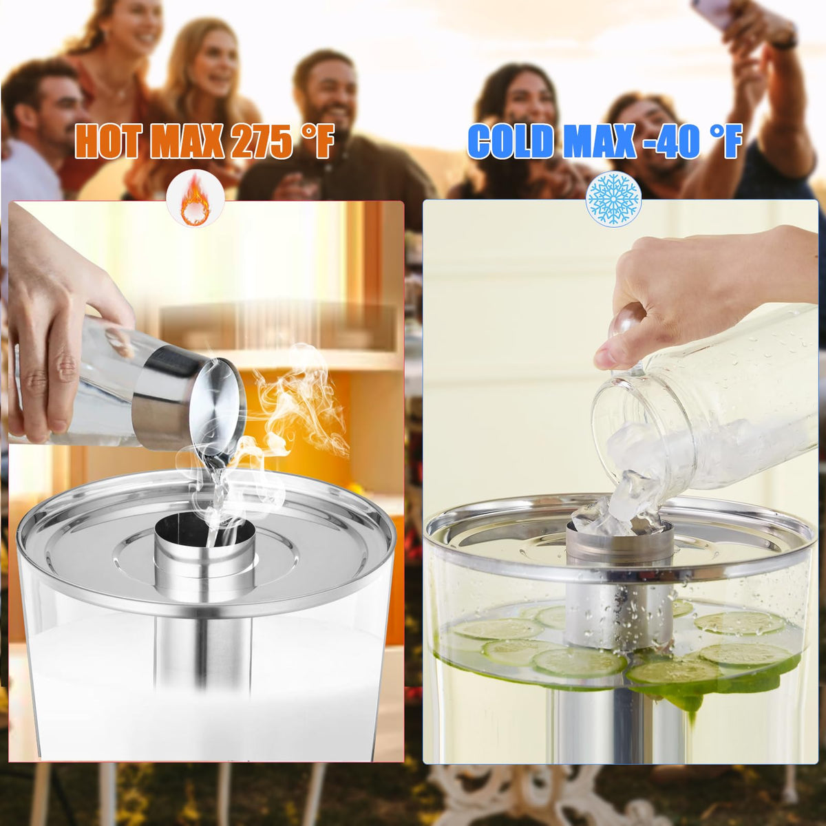 2 Gallons Stainless Steel Beverage Dispenser with Stand and Spigot B277