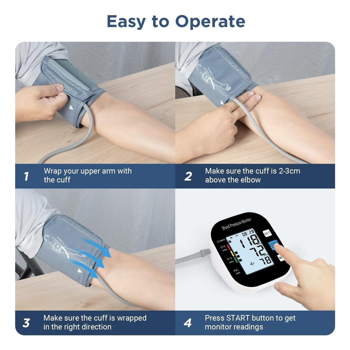Blood Pressure Monitor with Large Backlit Display for 2 Users Arm Cuff & Storage Bag X590