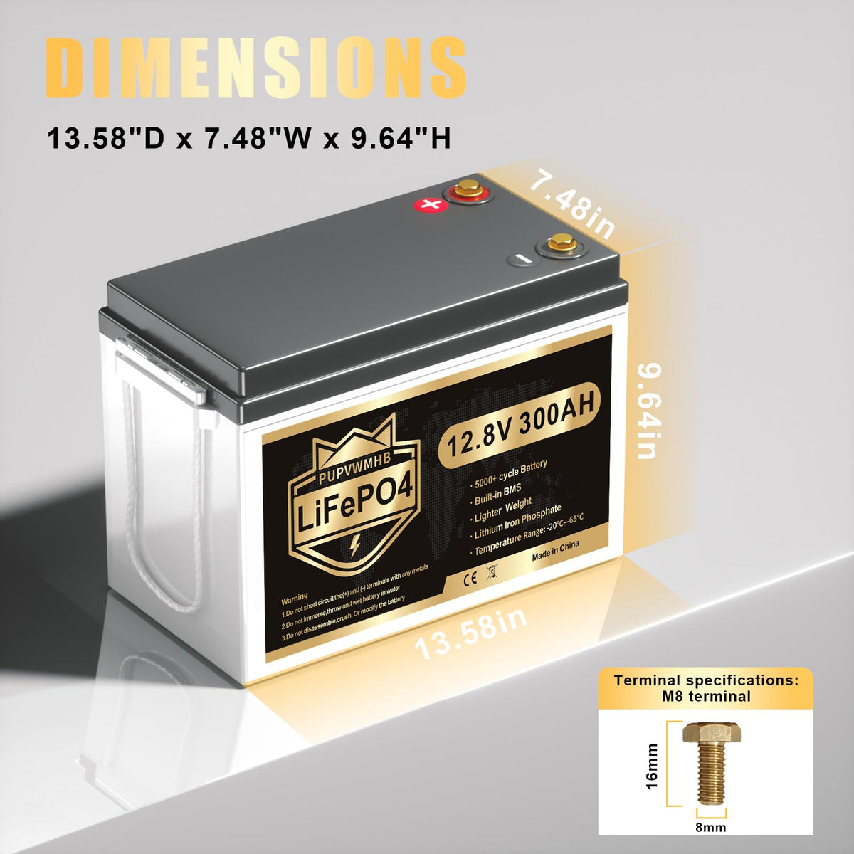 12V 300Ah Lithium LiFePO4 Battery Q7374