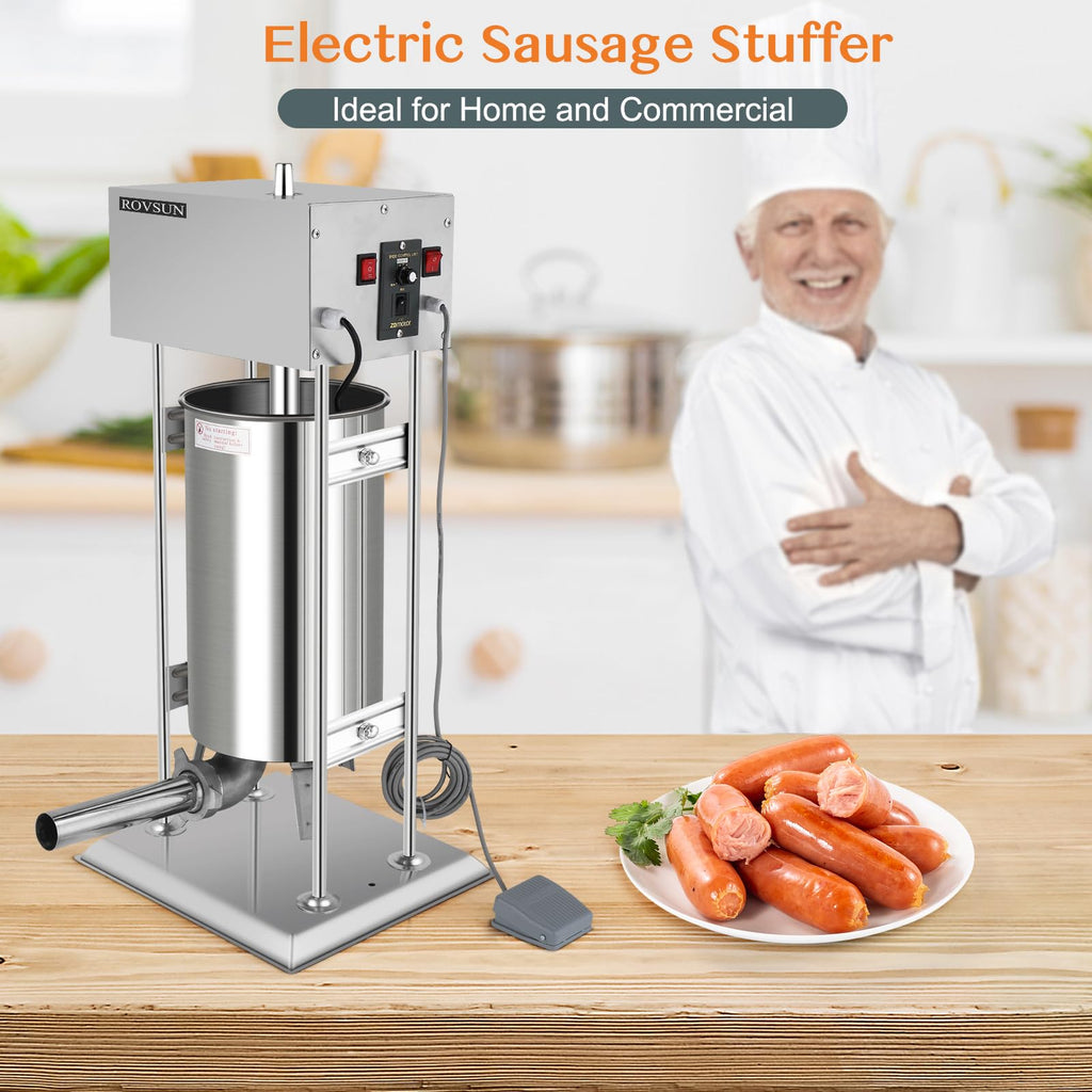 15L Electric Stainless Steel Sausage Stuffer with 5 Stuffing Tubes R746648