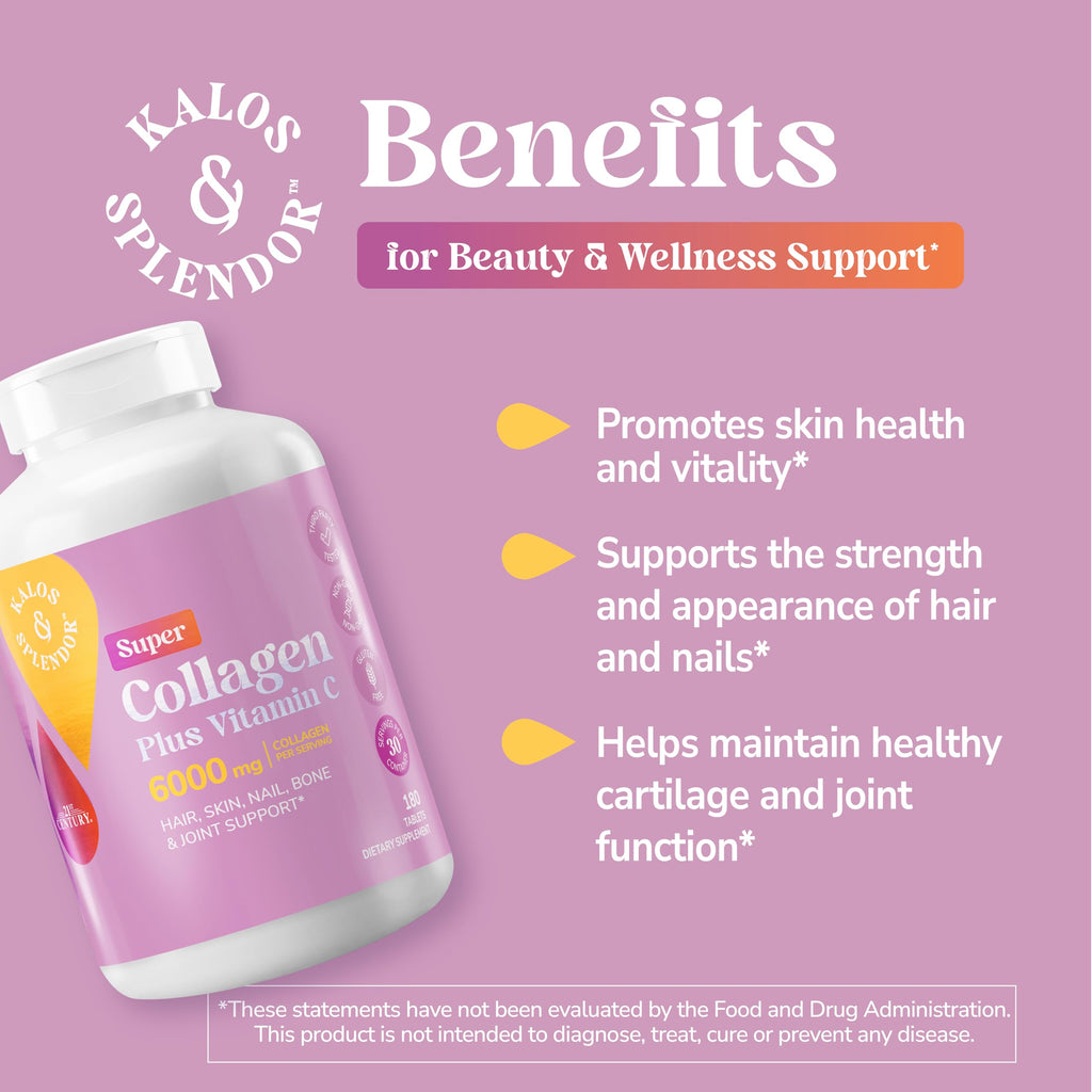 Collagen Vitamin C Tablets 6000mg 180 Count D110