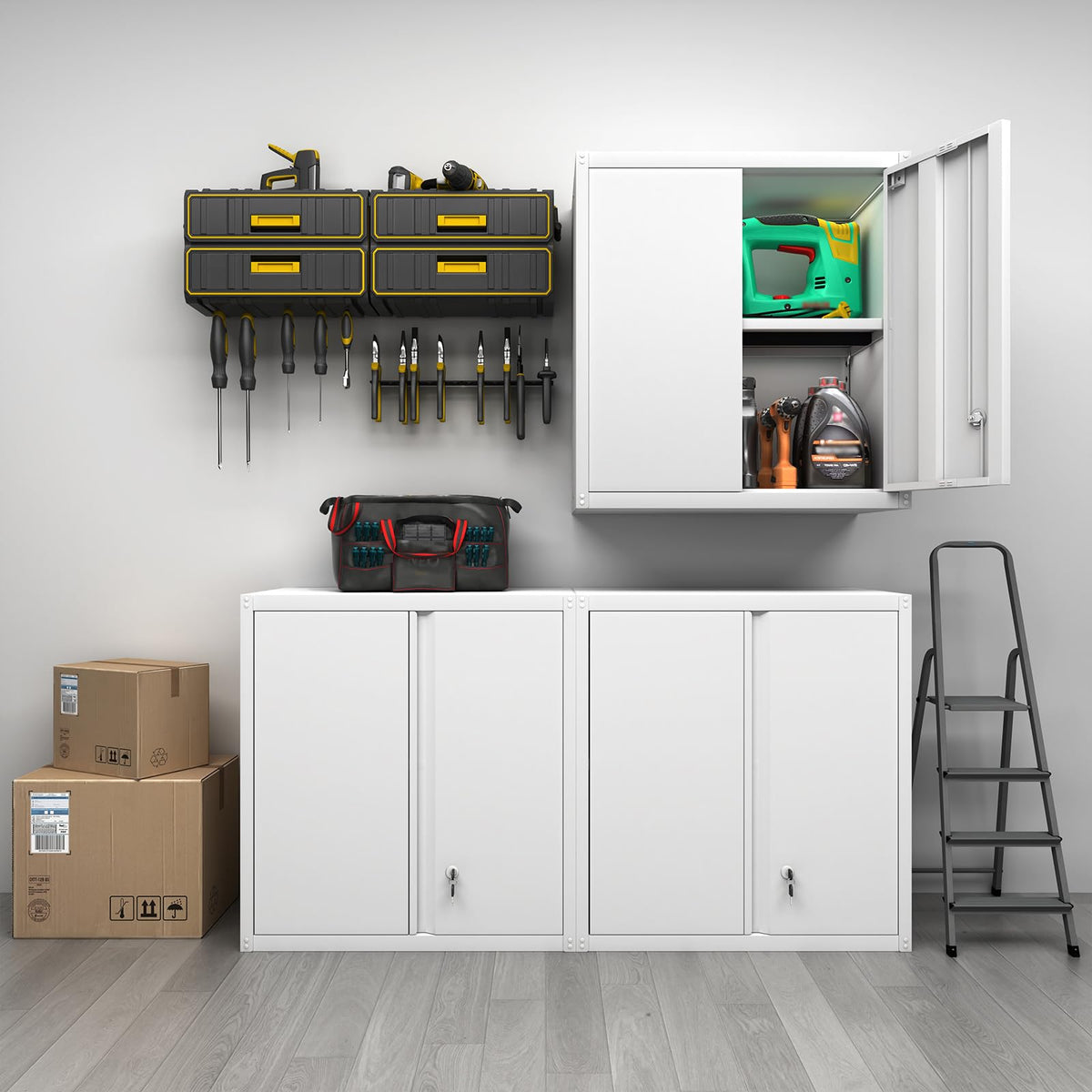 Metal Wall Mounted Storage Cabinet with Lock U187509