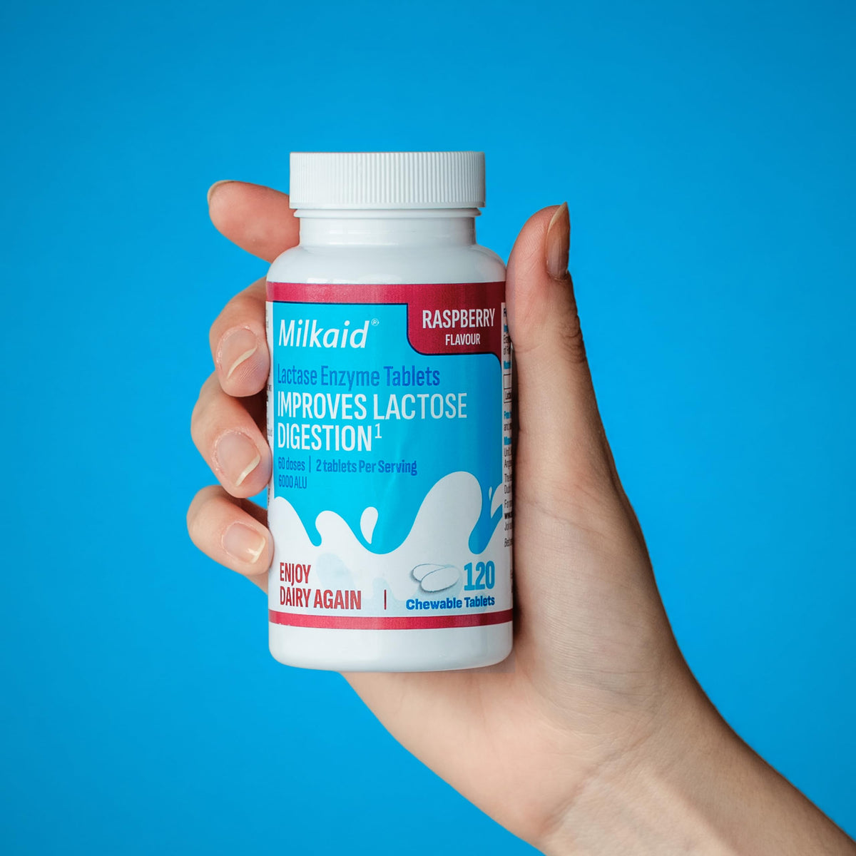 Chewable Lactase Enzyme Tablets 360 Tablets Raspberry E611