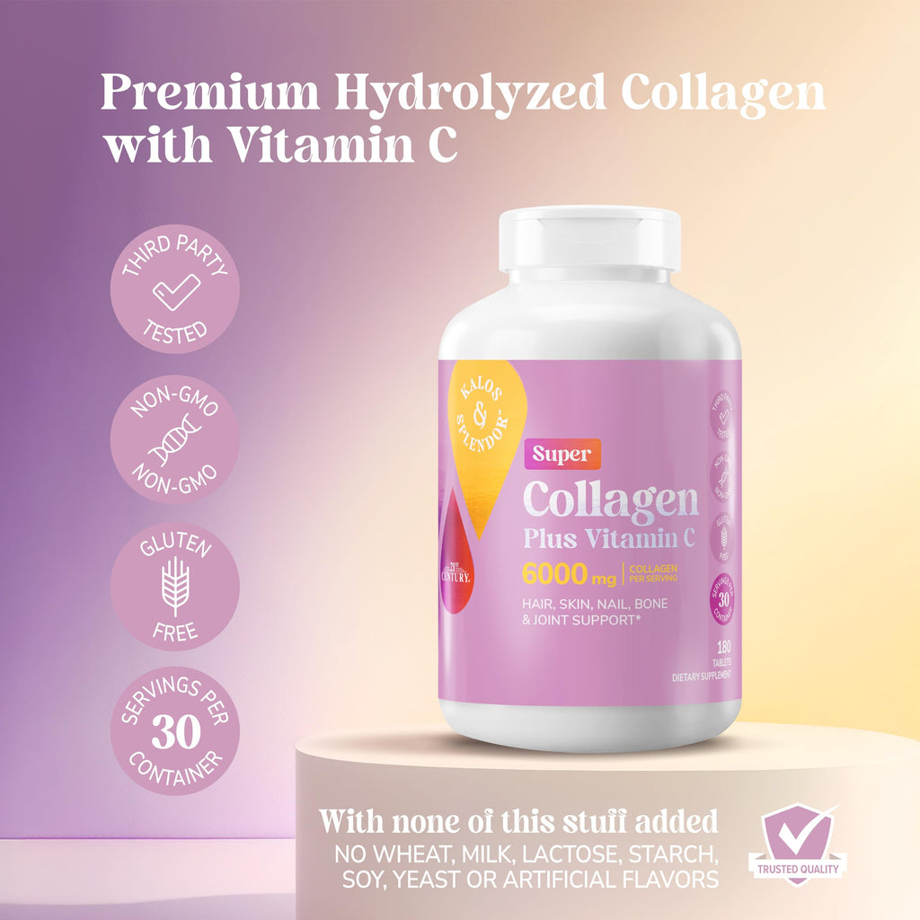 Collagen Vitamin C Tablets 6000mg 180 Count D110