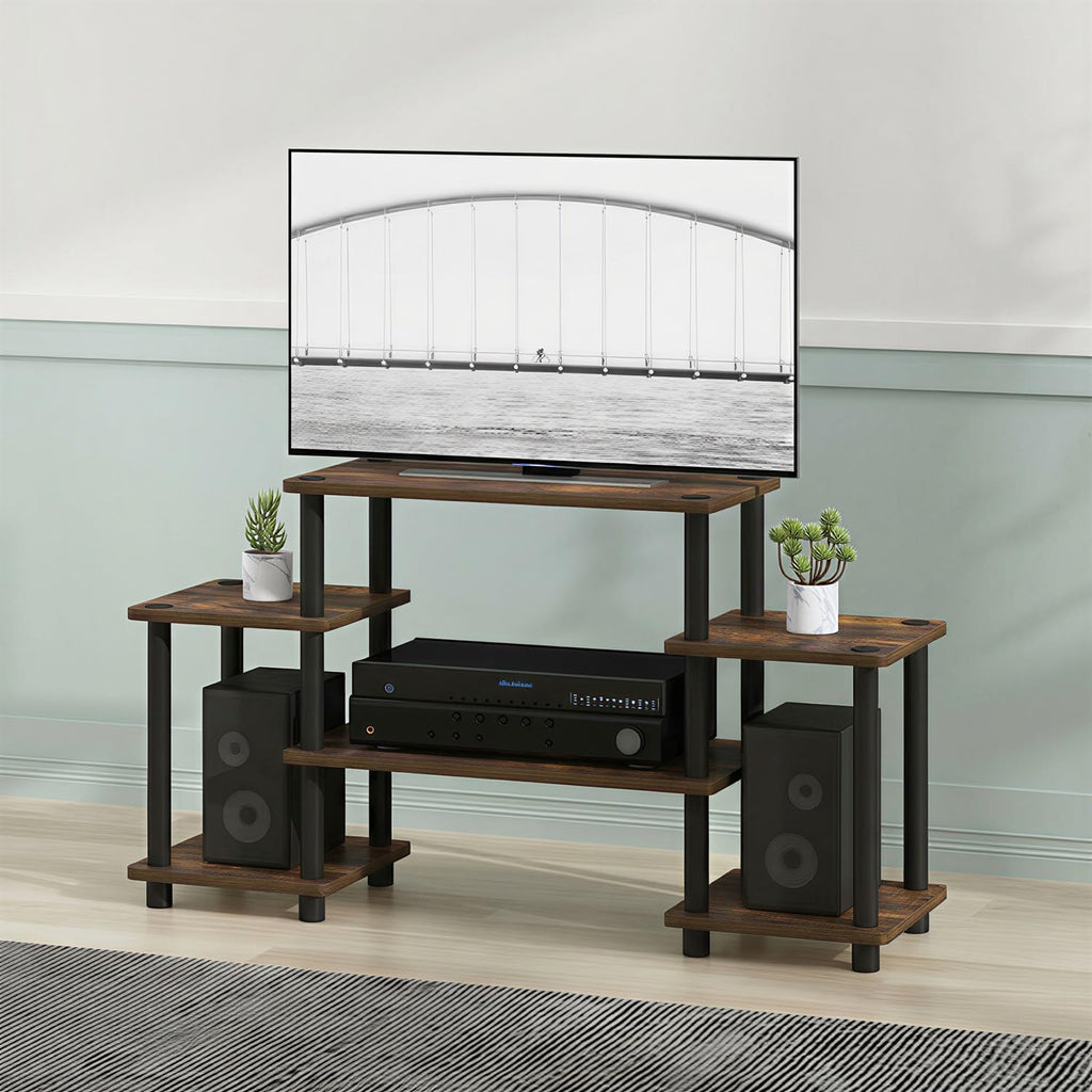 6-Shelf Toolless TV Stand with Raised Top for TV up to 50 Inch C307