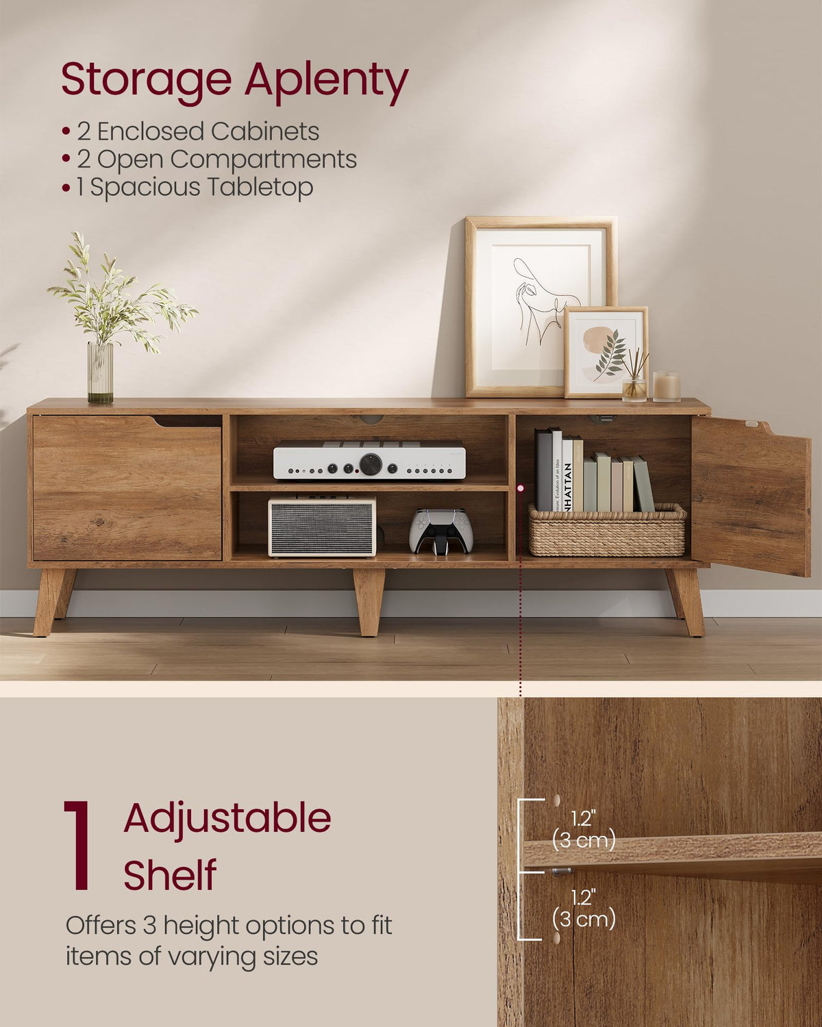 TV Stand with Adjustable Shelf O370871