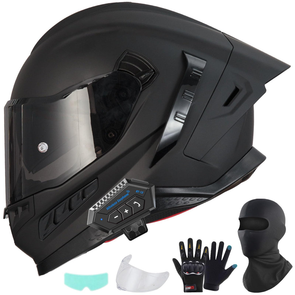 Full Face Motorcycle Helmet DOT Dual Sun Visor Y347232