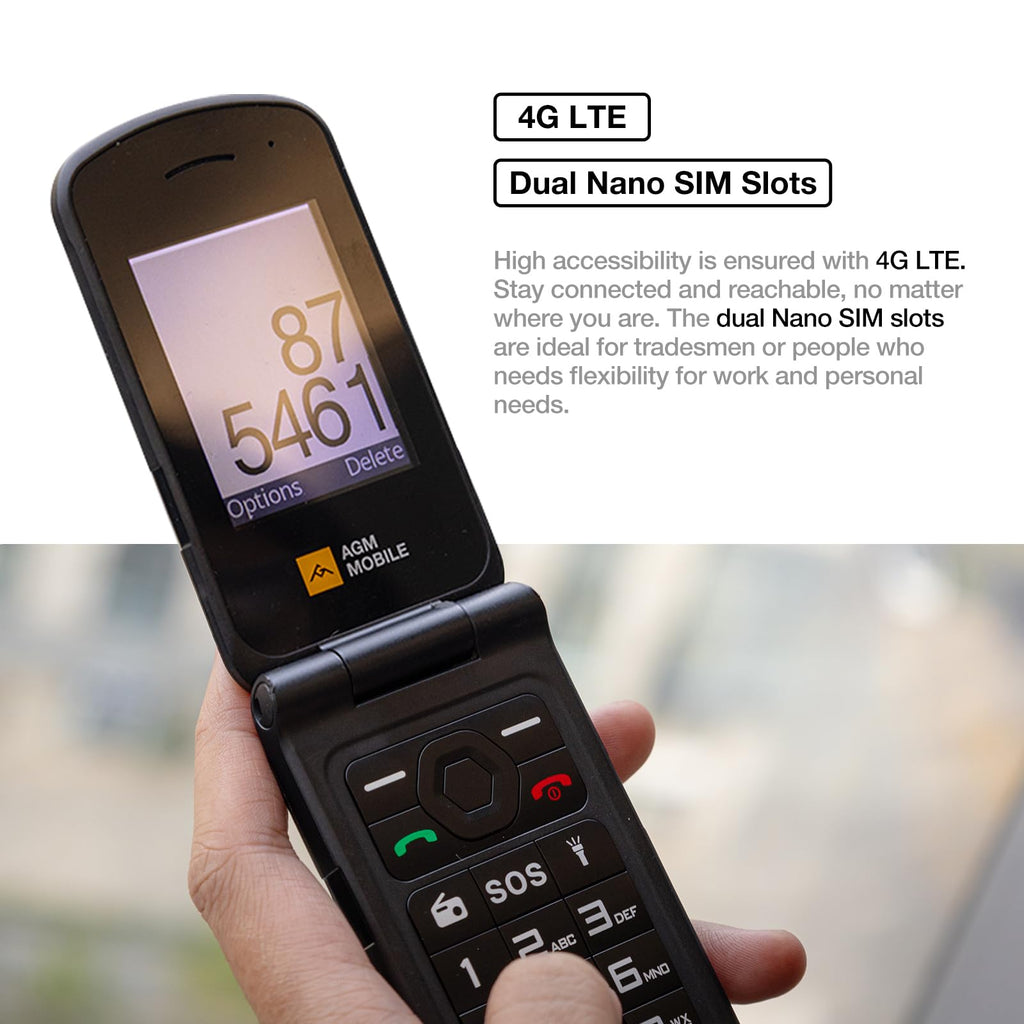 4G LTE Dual SIM IP69K Waterproof Rugged Flip Phone Y35722