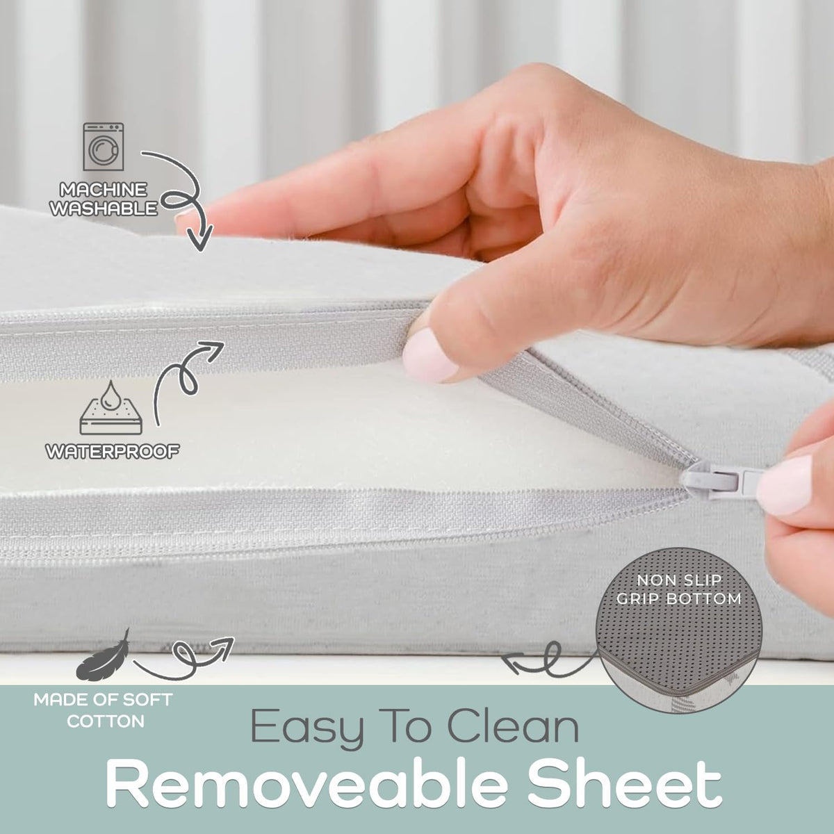 Pack and Play Mattress Topper 38" x 26" Trifold Foam A594
