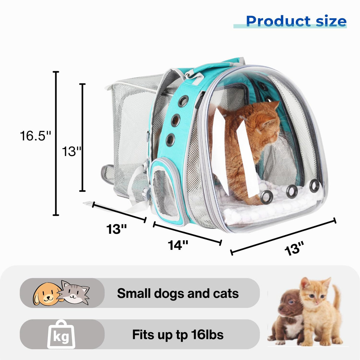 Expandable Cat Backpack with Mini Fan R13225