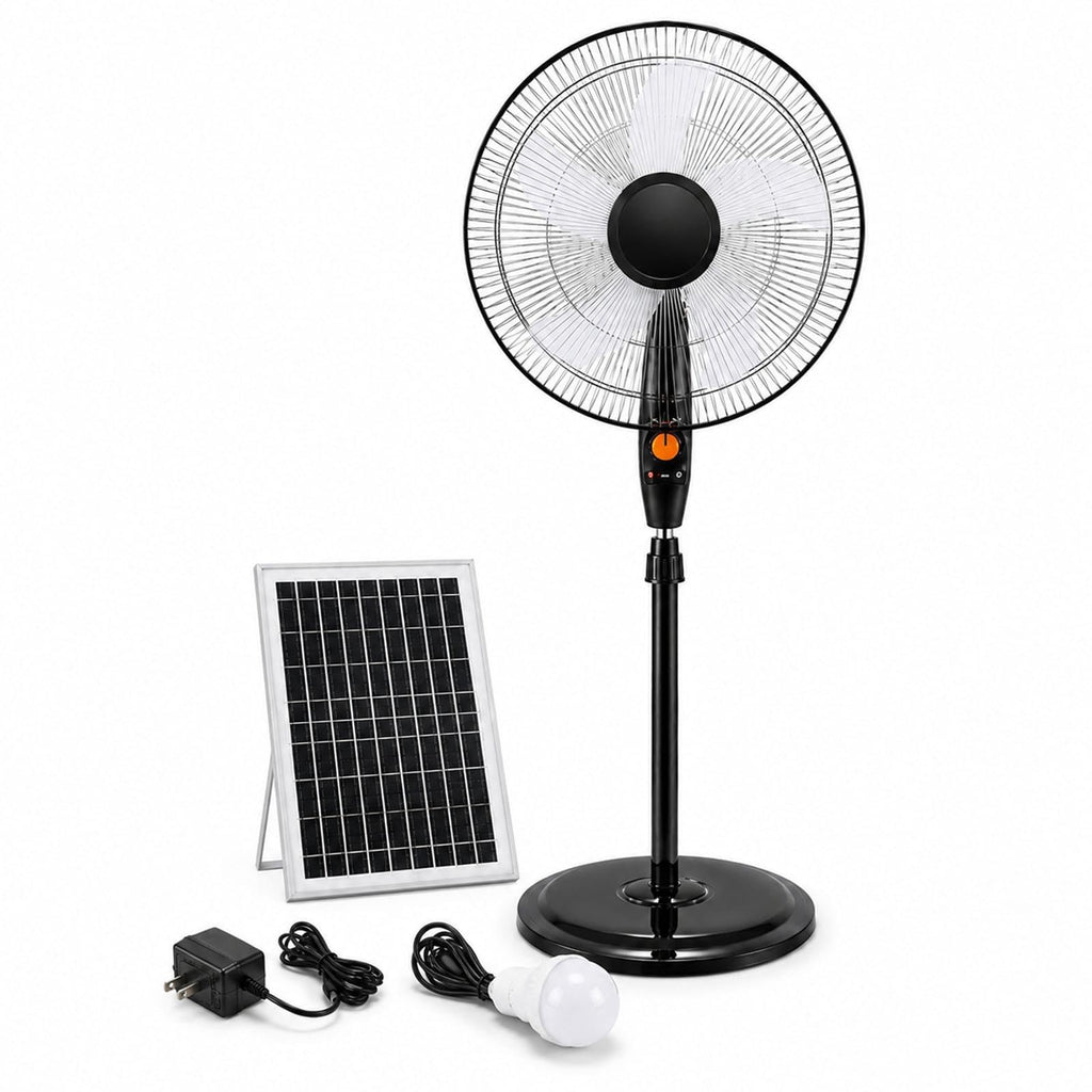 Rechargeable Pedestal Fan with Solar Panel Y983810